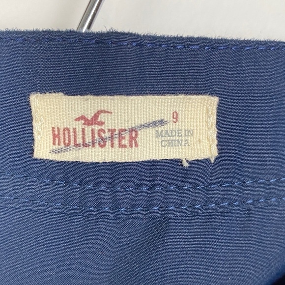 Hollister Faux Suede A-Line Mini Skirt Women's Junior 9 Navy Blue Button Front - Picture 3 of 6
